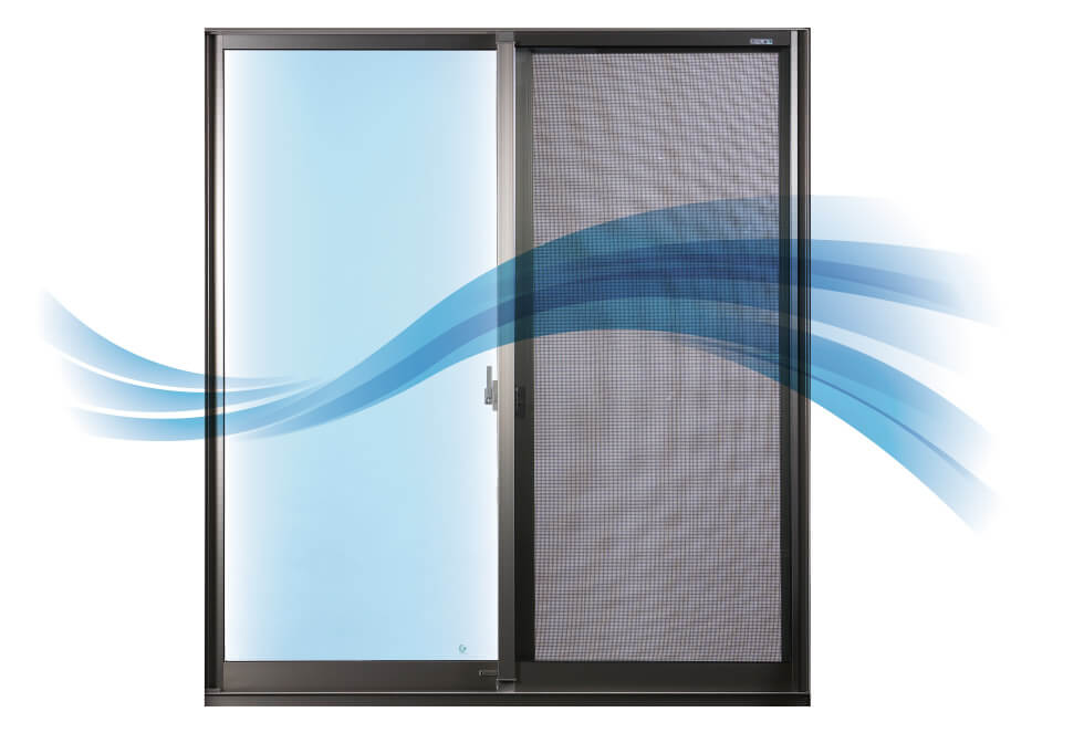 換気性能 - SOLID-FLOW｜窓開放中でも安心・安全なステンレス仕様の防犯に強い網戸